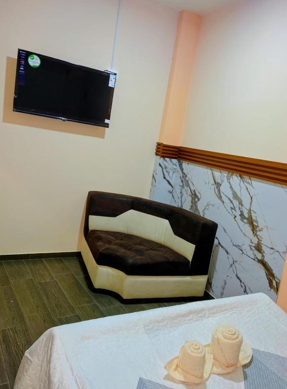 Postel nebo postele na pokoji v ubytování Dannas-Pearl