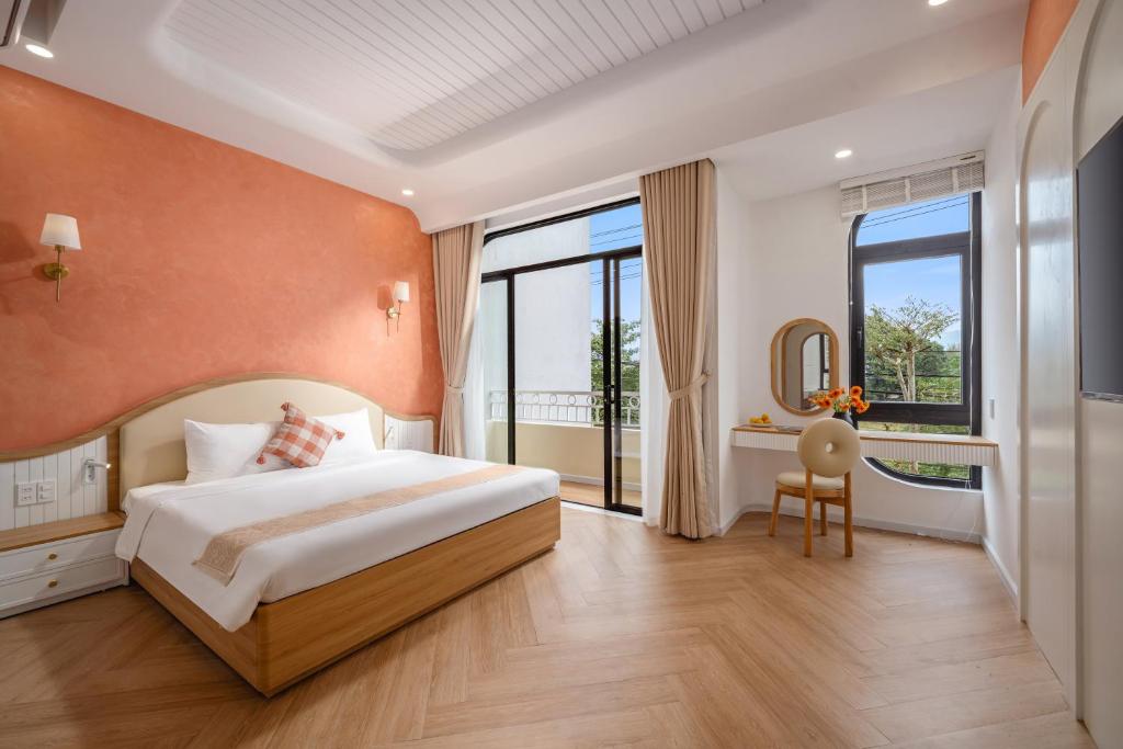 Giường trong phòng chung tại Entire Villa near Han Bridge-Vincom-3 min to beach