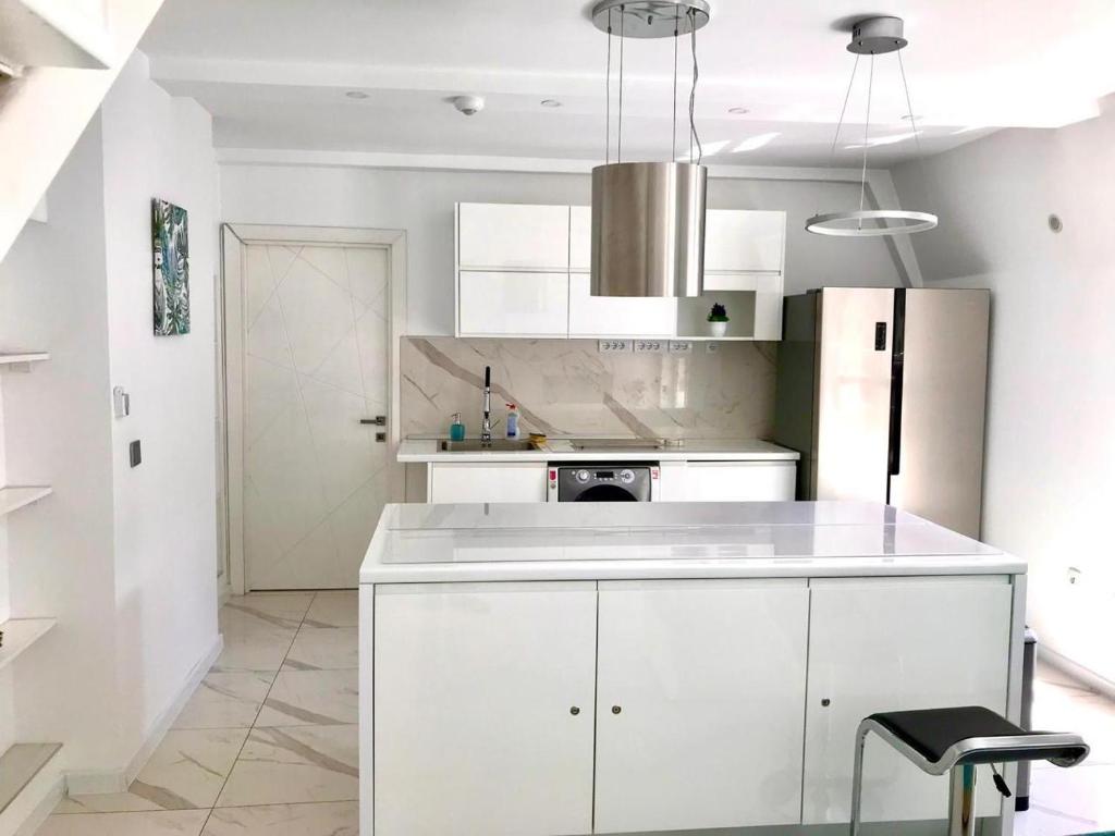 Kuchyň nebo kuchyňský kout v ubytování Luxure Suites