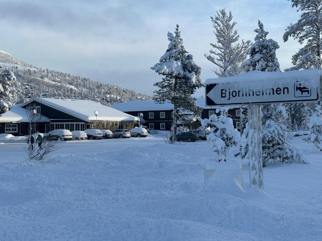 Bjorliheimen Fjellhotell-Hotellrom v zimě