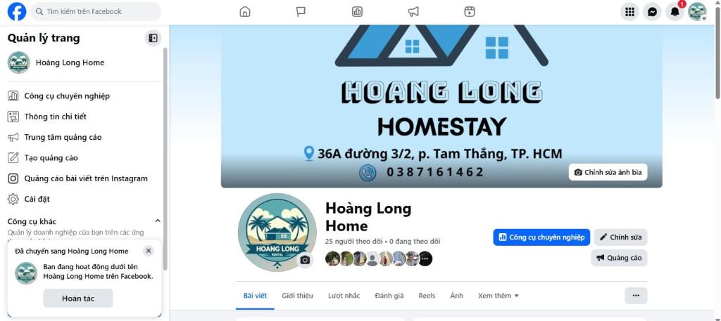 Hoang Long Home في فنغ تاو: لقطة شاشة لموقع تسجيل الدخول إلى هومواي