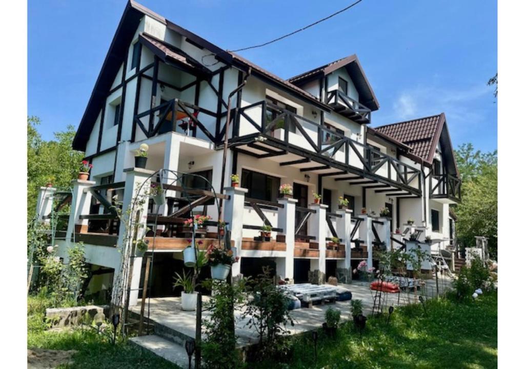 vista esterna di una casa di MURMUR Chalet a Valea Tîrsei