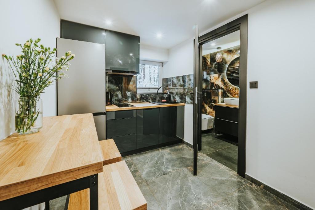 Kuchyň nebo kuchyňský kout v ubytování Willa przy Krupówkach