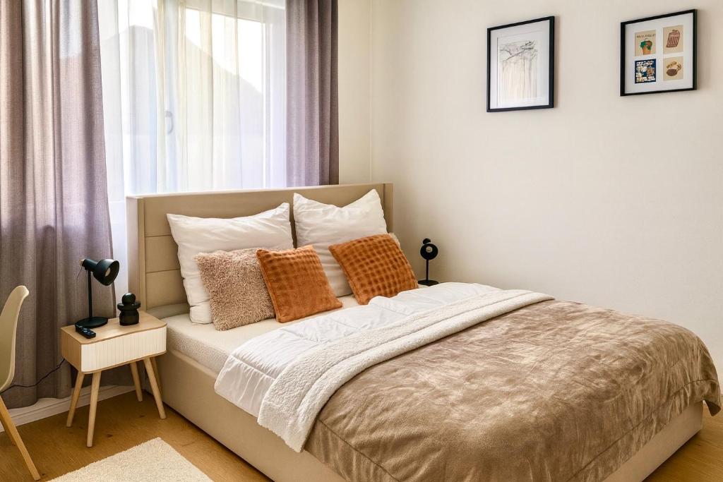 Ένα ή περισσότερα κρεβάτια σε δωμάτιο στο Wohnung in Siegen-Wilnsdorf mit Balkon