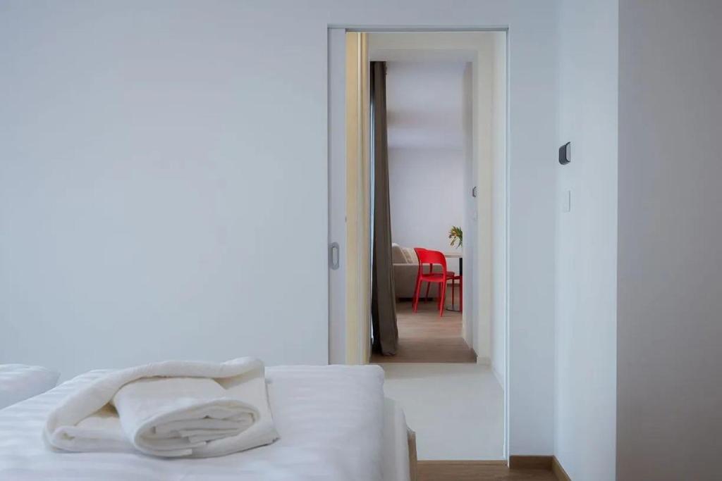 Ένα ή περισσότερα κρεβάτια σε δωμάτιο στο Lebenski Residence Tatras Exclusive Apartment