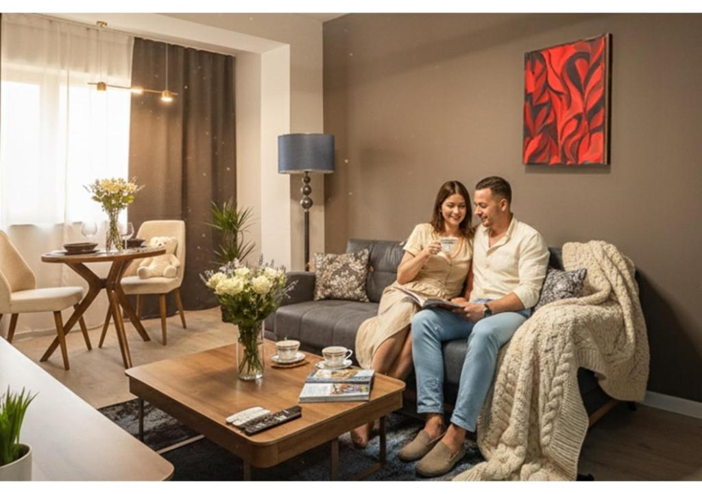 Et opholdsområde på The Blue Sanctuary by Blvd 70B2 - Premium Modern Apartment