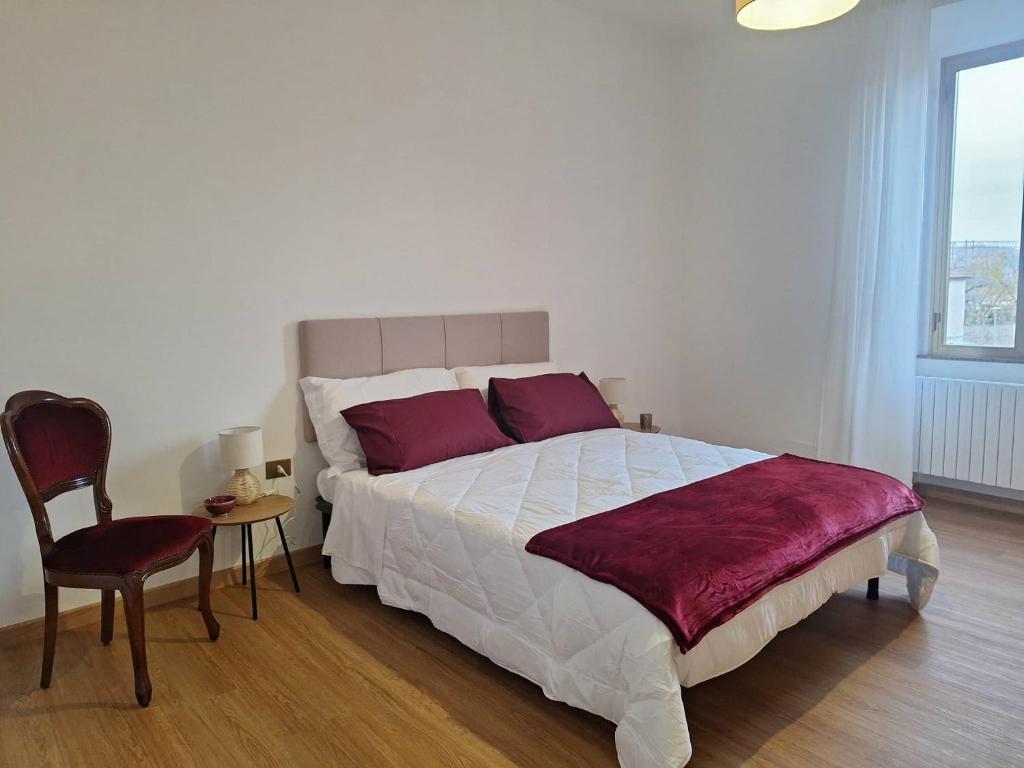 Кровать или кровати в номере VECCHIA FERROVIA Orvieto Apartment