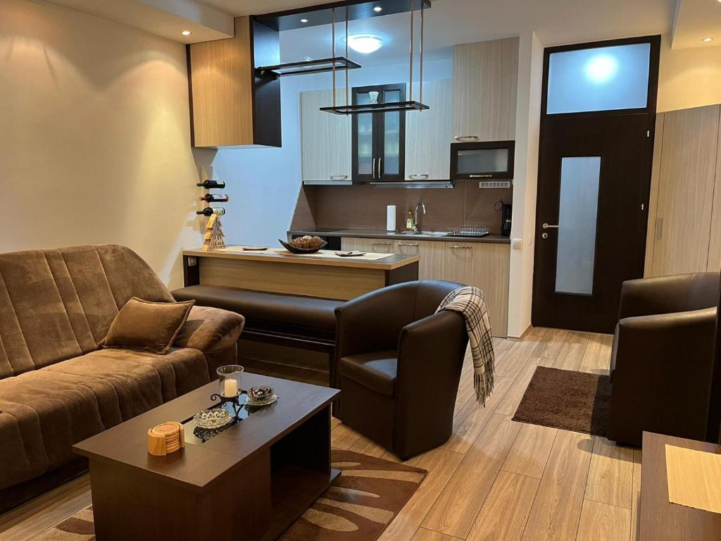 a living room with a couch and a table at EukaVita in Banja Koviljača