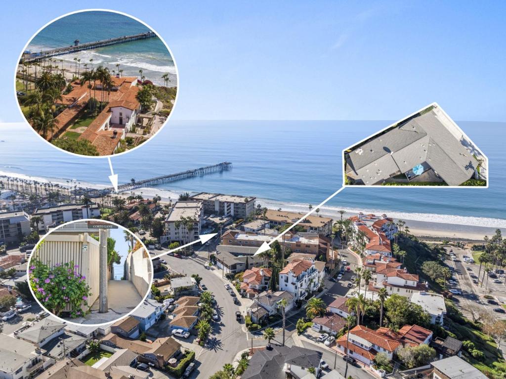 a collage of photos of a city and the beach at Hideaway ALL Walk to the Beach Downtown AC in San Clemente