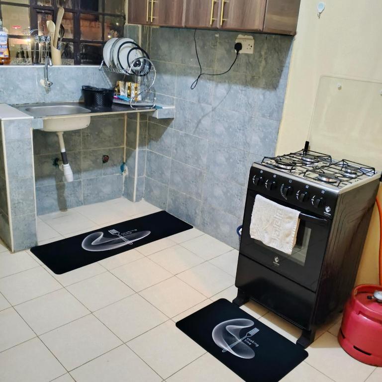 GituraJanesuites kenol的带炉灶和水槽的厨房