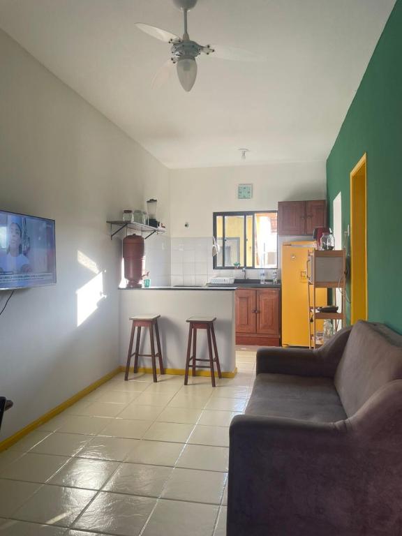 Η κουζίνα ή μικρή κουζίνα στο Aconchegante e tranquil