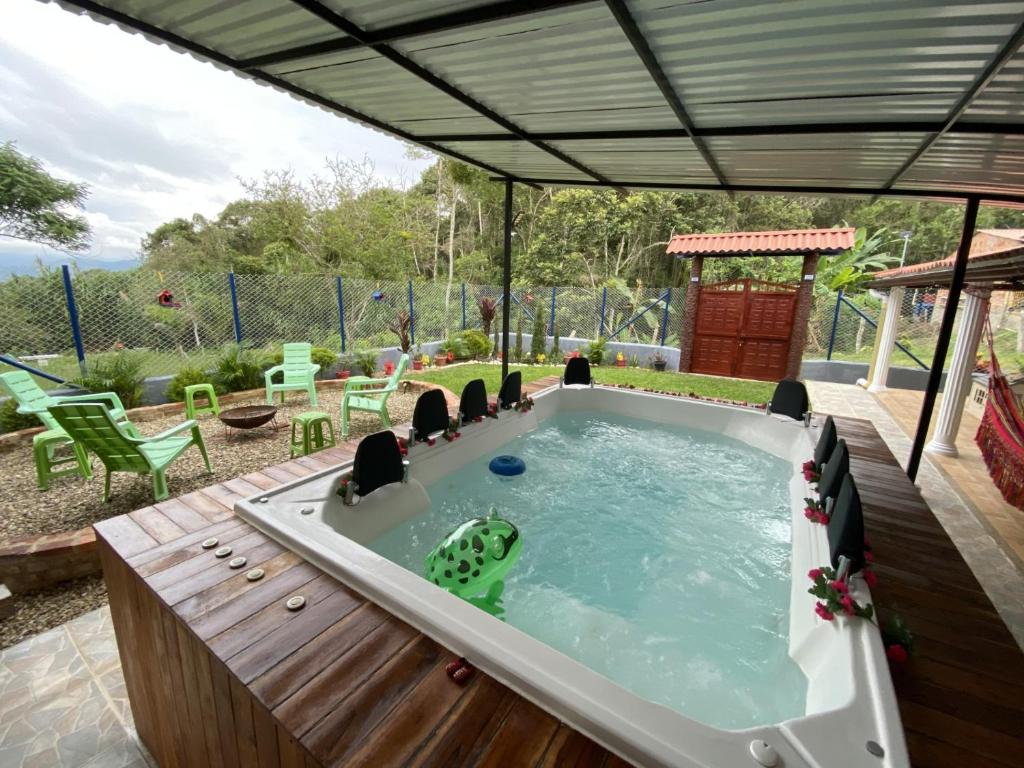 Πισίνα στο ή κοντά στο Finca Agua Luna