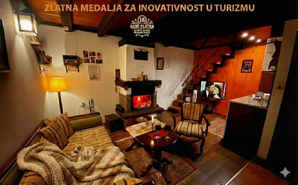 Posezení v ubytování Brvnare - Ranč Platan