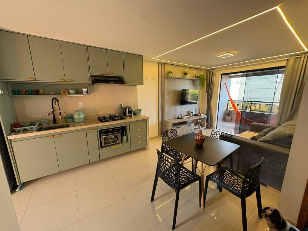 Kuchyň nebo kuchyňský kout v ubytování Oásis Cumbuco Residence