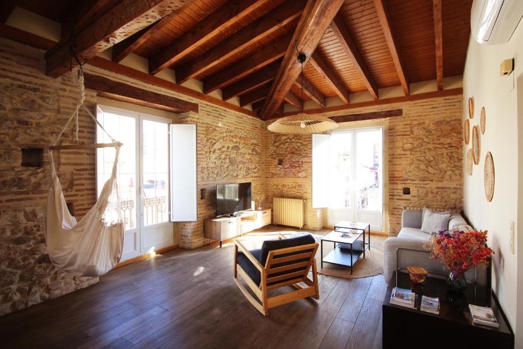 Posezení v ubytování Apartamento La Buhardilla