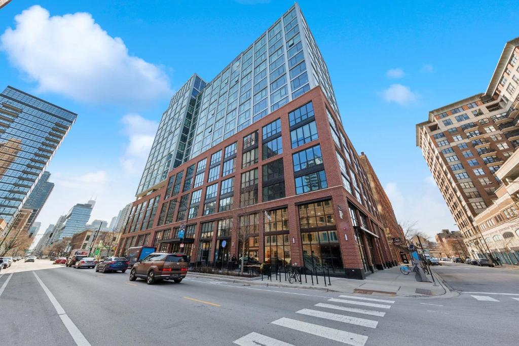 Nespecifikovaný výhled na destinaci Chicago nebo výhled na město při pohledu z aparthotelu