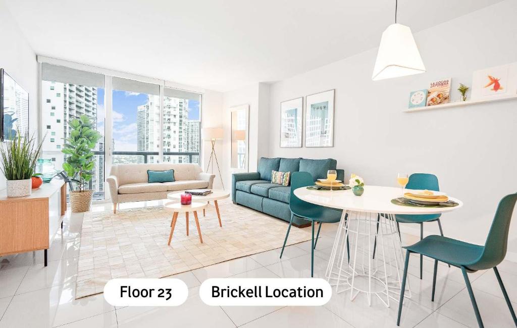 a living room with a couch and a table at MVR - Luxury & Location at Icon Brickell in Miami