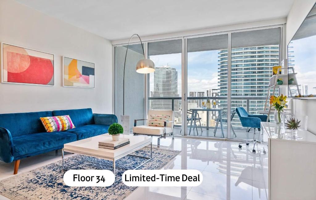 Posezení v ubytování MVR - Icon Brickel River & Bay Views