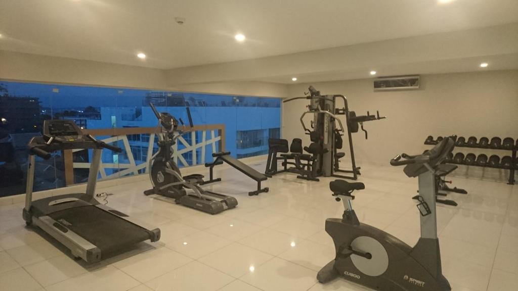 Fitness centrum a/nebo fitness zařízení v ubytování Water Park Unit