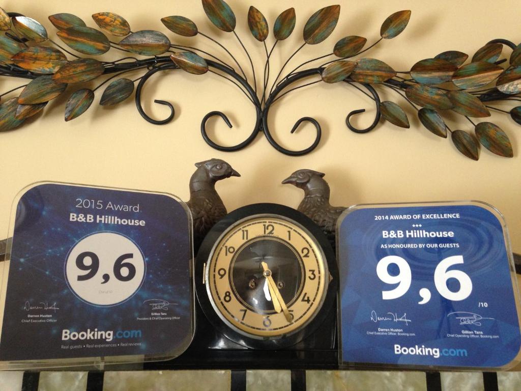 Certifikát, hodnocení, plakát nebo jiný dokument vystavený v ubytování B&B Hillhouse