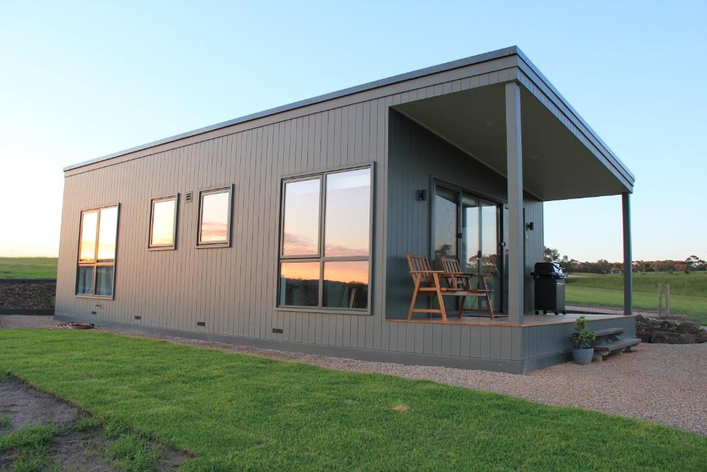 a rendering of a tiny house with a large window at Bellarine Villas in Drysdale