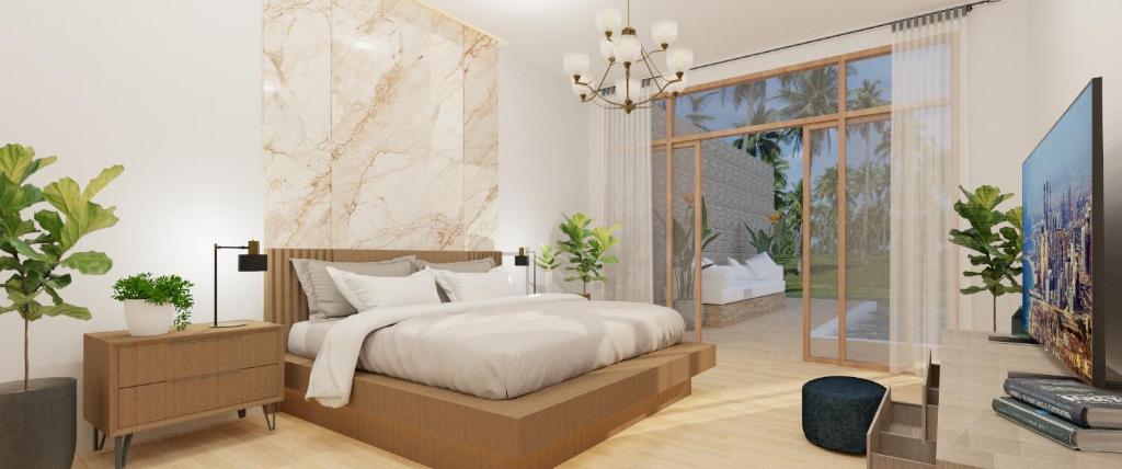 Ένα ή περισσότερα κρεβάτια σε δωμάτιο στο Sansook Pool Villa at Koh-Lanta