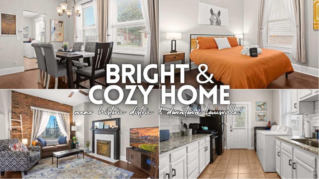 Stylish Home in Historic District Near Riverwalk في جافرسونزفيل: مطبخ وغرفة نوم مع سرير وغرفة طعام