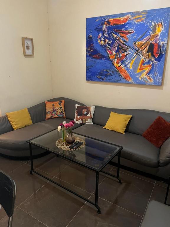 Χώρος καθιστικού στο Chez Camille a Zac Mbao