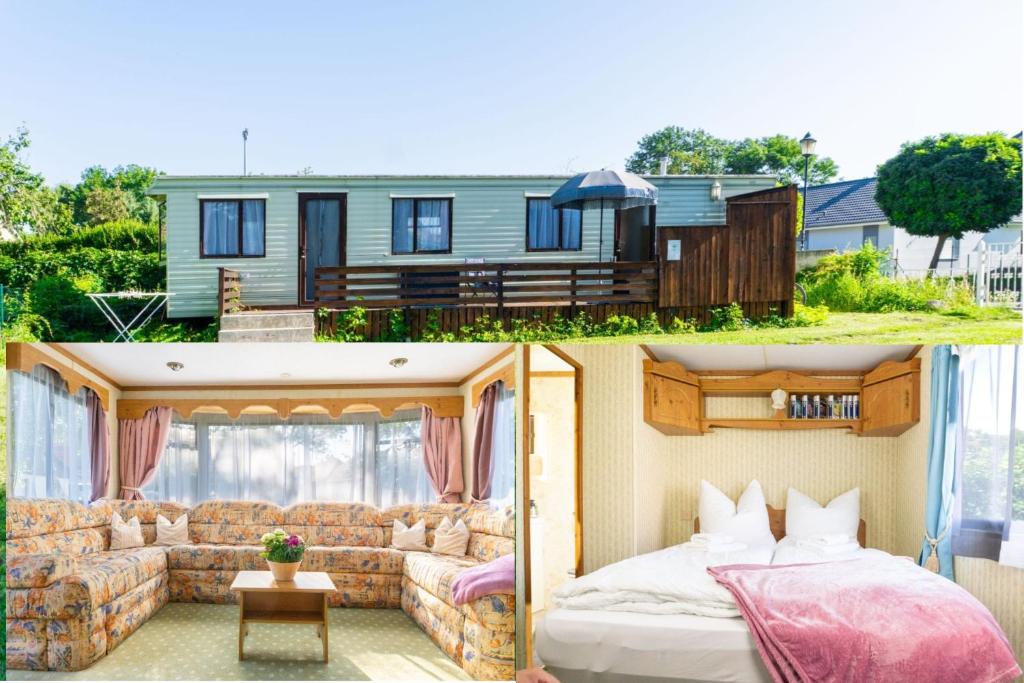 Кровать или кровати в номере Basislager für Harz und Städtetour Leipzig, Magdeburg, Dessau, Halle, Quedlinburg uvm