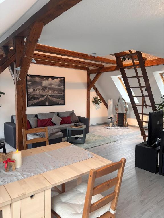 Posezení v ubytování Ferienwohnung „Ruppbergblick“