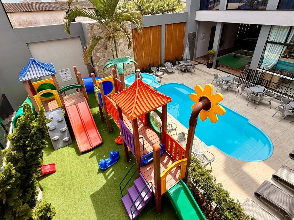 an aerial view of a play park with a playground at Pousada Duas Ilhas in Penha