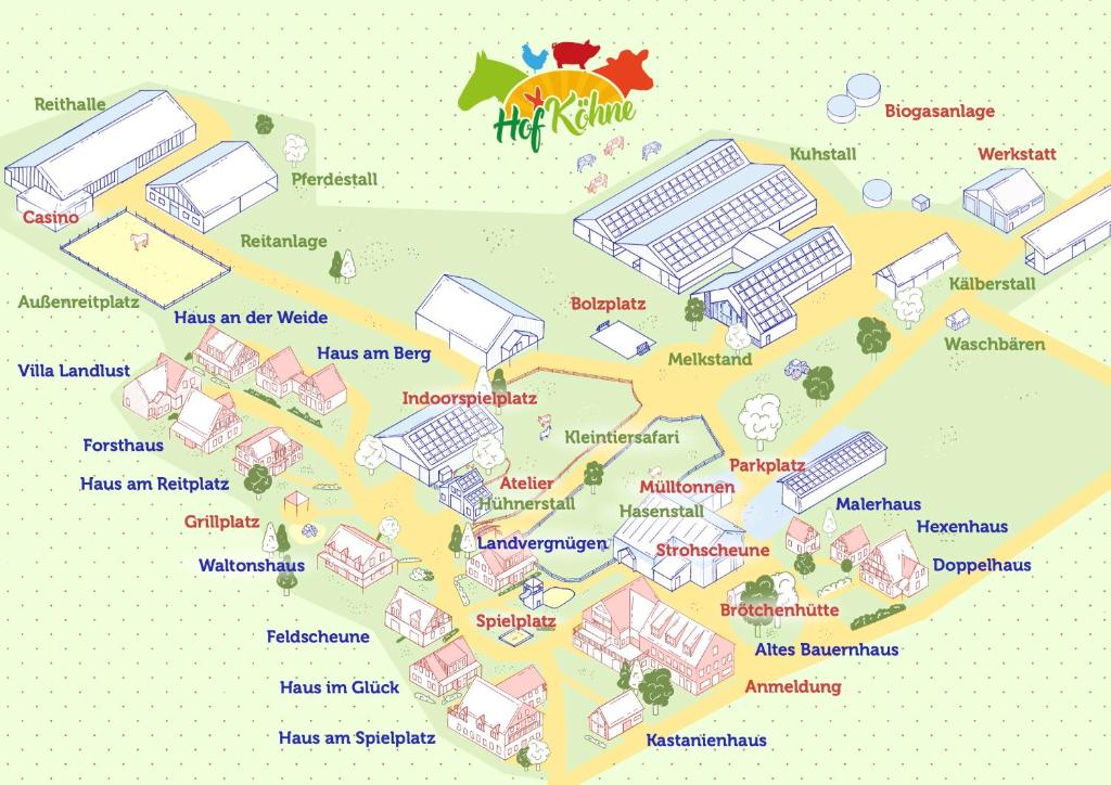 una mappa delle attrazioni delle cascate del Niagara di Hof Köhne - Feldscheune rechts a Schmallenberg
