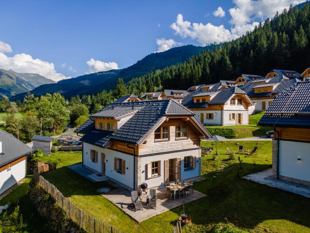 an aerial view of a village with houses at Chalet Norah in Donnersbachwald