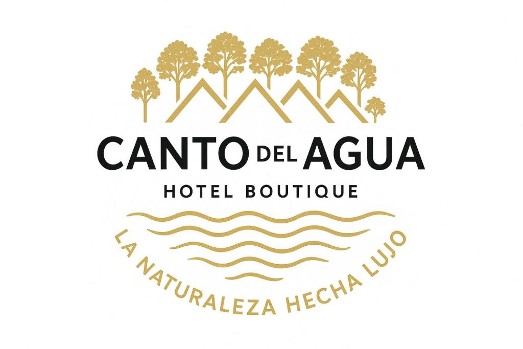 a logo for a hotel boutique with trees and waves at Hotel Boutique Canto Del Agua in Chiconcuac