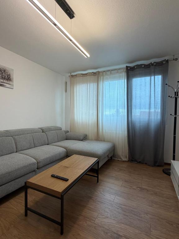 Una sala de estar con un sofá y una mesa de café. en toproom2, en Estrasburgo