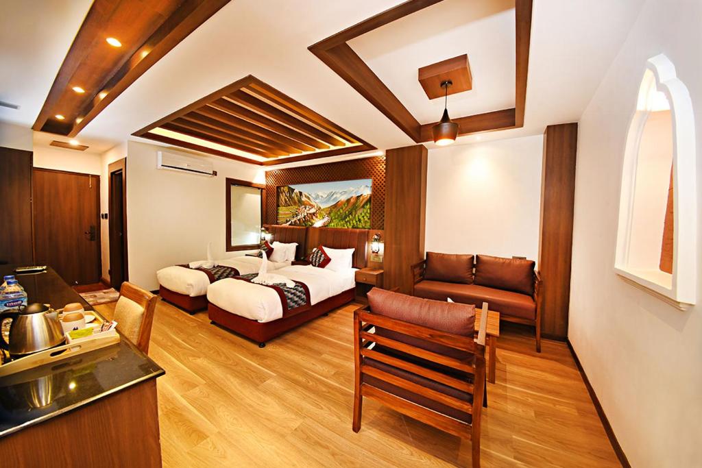 Postel nebo postele na pokoji v ubytování Nepal Paradise Home Pvt Ltd