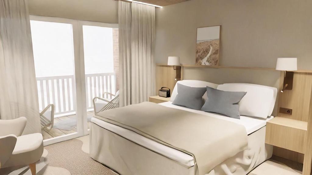 Ένα ή περισσότερα κρεβάτια σε δωμάτιο στο Bude54