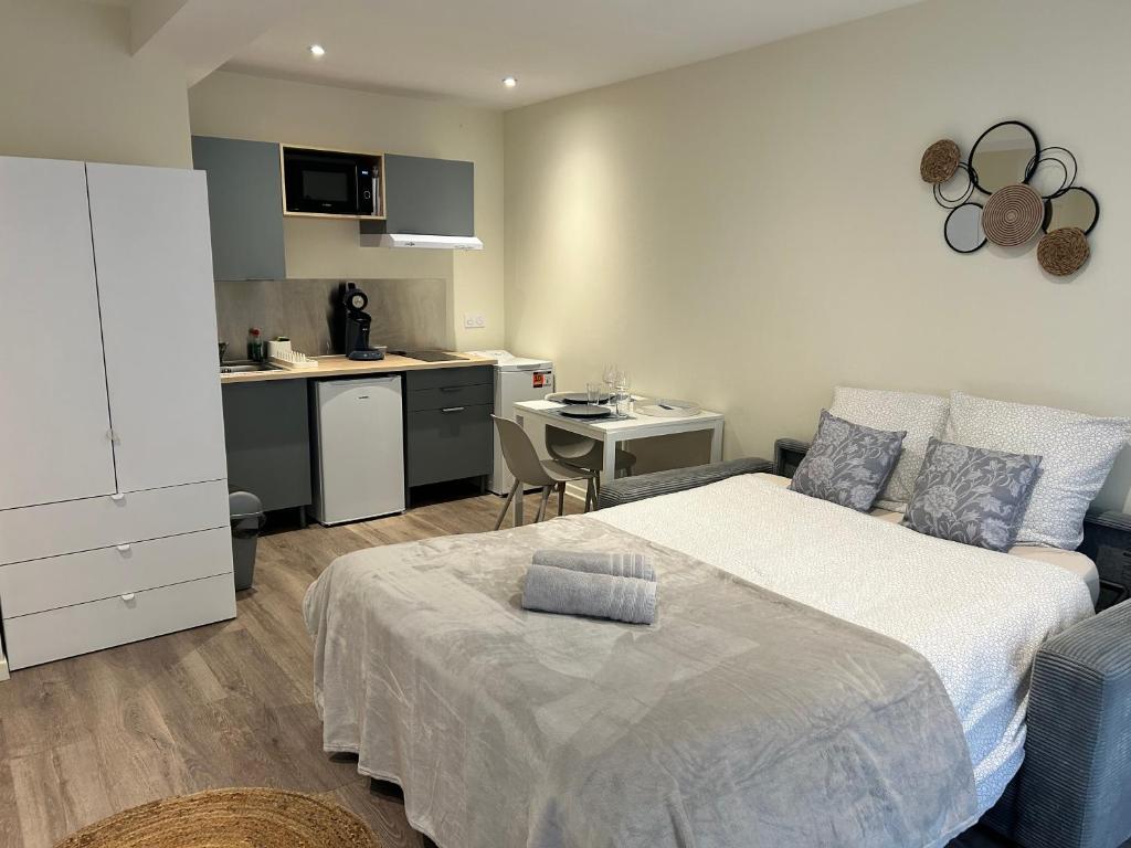 Kuchyň nebo kuchyňský kout v ubytování Studio Hyper Centre Libourne