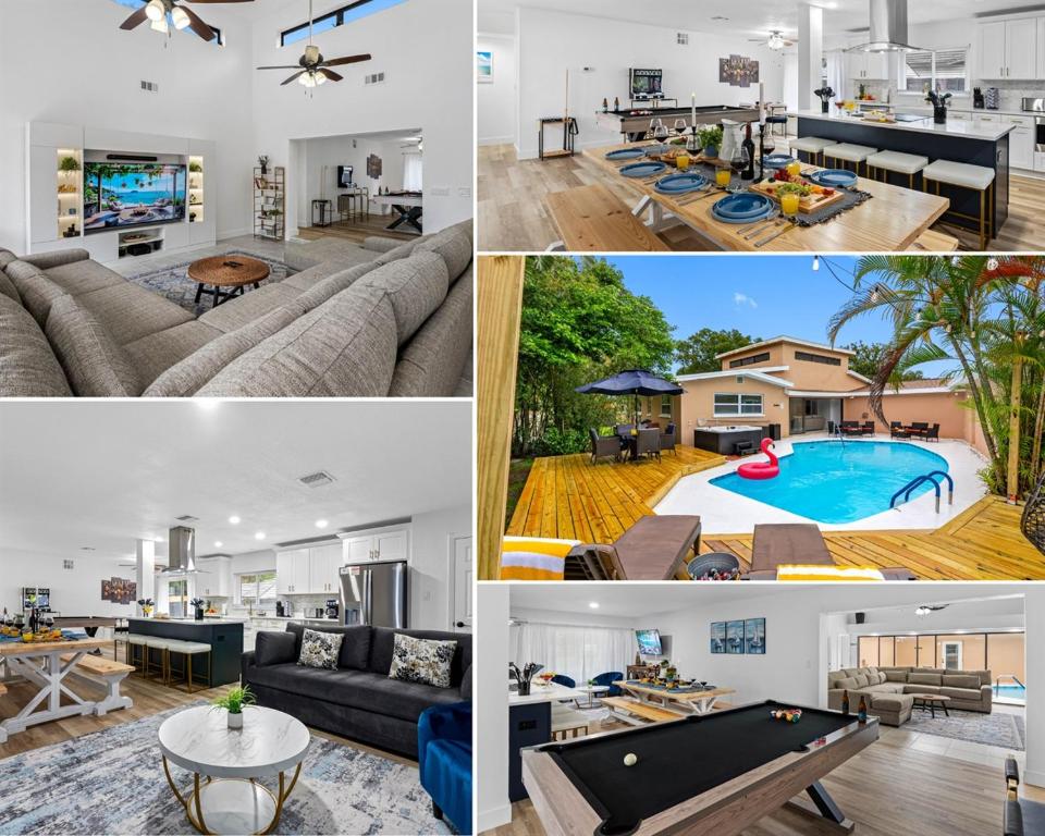 Χώρος καθιστικού στο Luxury 5BR Oasis Heated Pool Hot Tub Sleeps 10