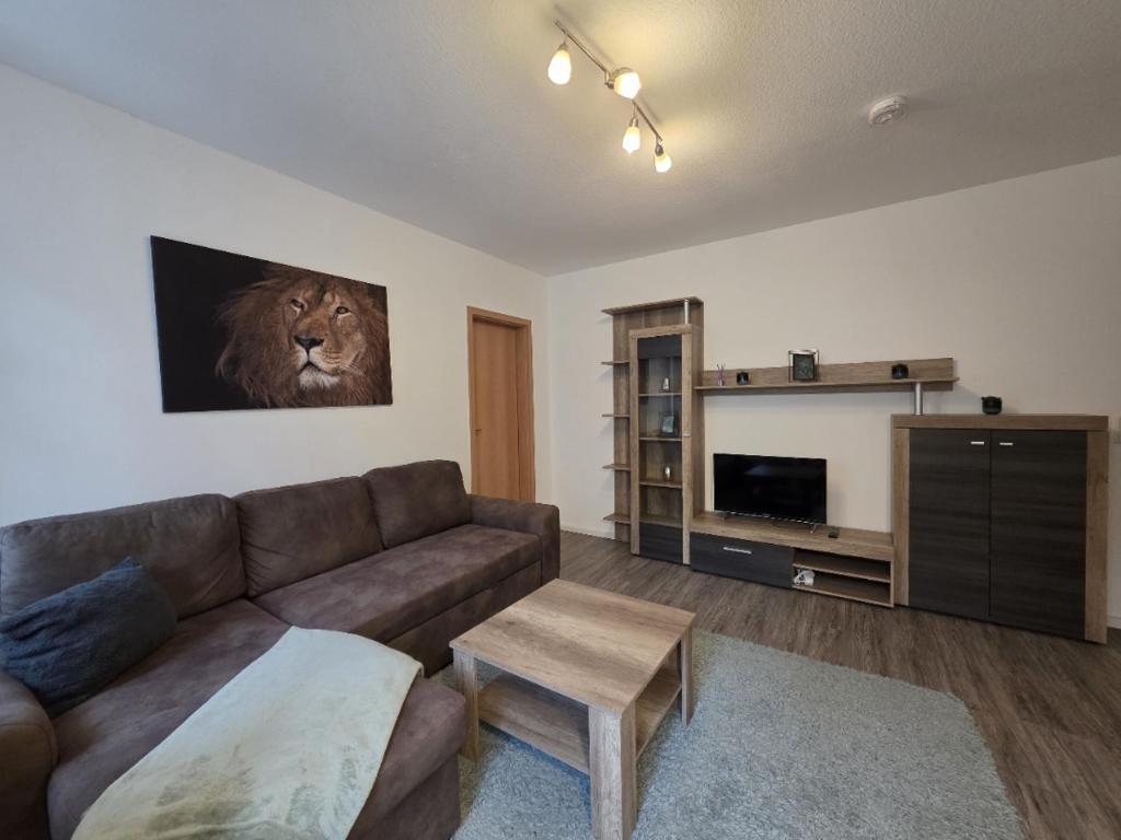 Posezení v ubytování Mikra Homes24 in Glauchau