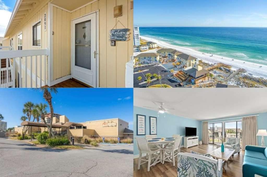 een collage van foto's van een huis en het strand bij Anchors Up-HeatedPool PrivBeach in Destin