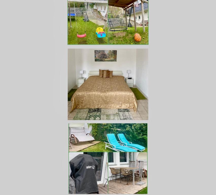 Zahrada ubytování Gemütliche 2 Zimmer Ferienwohnung mit Terrasse Fernsehsessel Spülmaschine Grill Schaukel, fußläufig zu S-Bahn nach München und See, ideal zum Entspannen aber auch zum Arbeiten