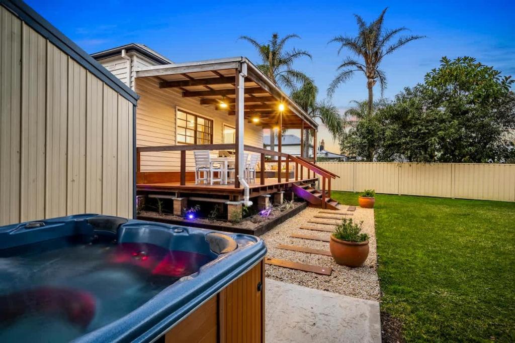 Balkón nebo terasa v ubytování Hunter Valley Spa Stay