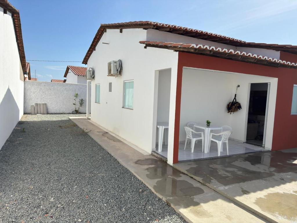 Bygningen som feriehuset ligger i