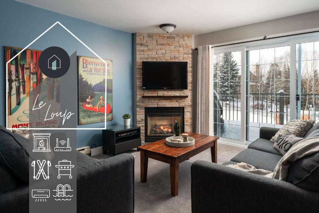 TV a/nebo společenská místnost v ubytování Ski In Out view on Mont-Blanc hills - Le Loup