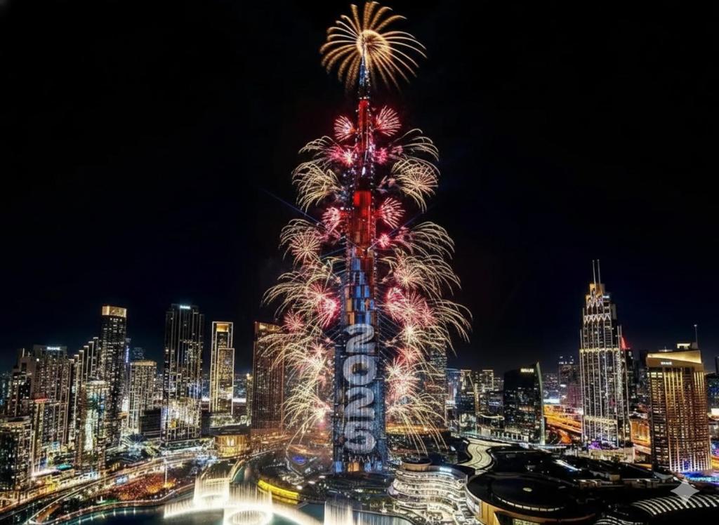 Linna Dubai üldine vaade või majutusasutusest Burj & Fountain View NYE Luxe Fireworks Stay pildistatud vaade