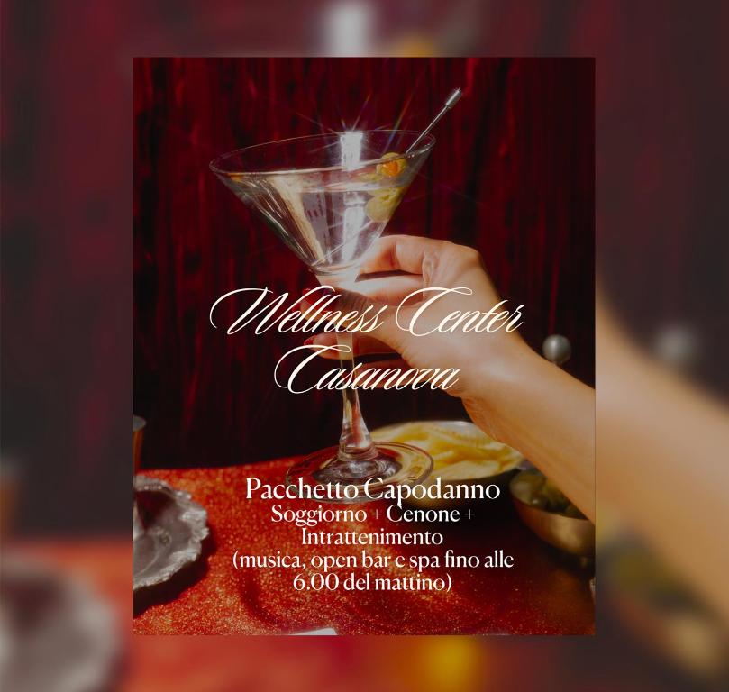 um folheto para um restaurante com bebidas em Casanova - Wellness Center La Grotta Etrusca em San Quirico dʼOrcia