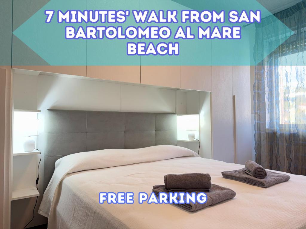7 min from the sea, close to the historic centre في سان بارتولوميو آل مار: سرير عليه منشفتان، على بُعد دقائق سيرًا على الأقدام من سان بار