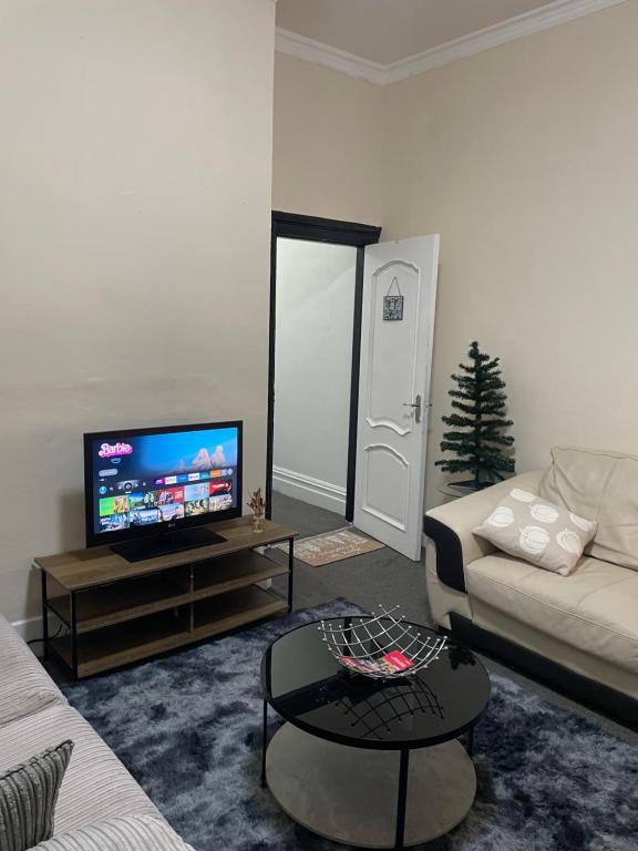 Et tv og/eller underholdning på Modern & Cosy 2-Bedroom Flat in Sunderland