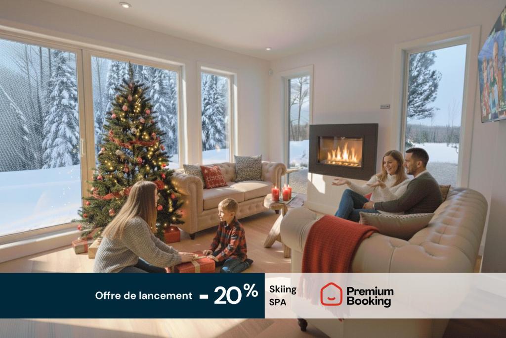 Posezení v ubytování Chalet Élios , Private Hot Tub & Games, Ski